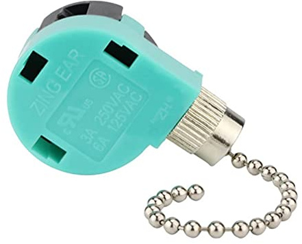 Nikou Lot de 2 interrupteurs de ventilateur de plafond, ZE-268S6, 3 vitesses, 4 fils, interrupteur à tirette, interrupteur de lumière pour ventilateur, pièce de rechange, interrupteur de commande pour