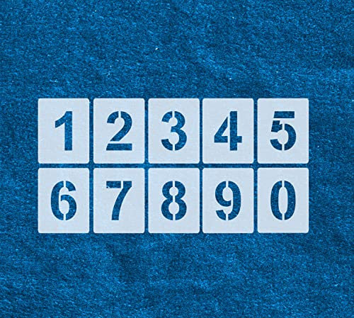 Zahlenschablone Nr.04 | Zahlenhöhe 3cm | 1 Satz Zahlen 0-9 | 10 einzelne Schablonen | Malerschablone | Wandschablone
