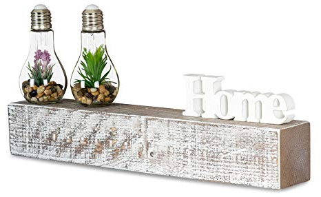 levandeo Wandregal Holz Massiv 60x10cm Shabby Chic Wandboard Vintage Rustikal Design Natur Regal Bord