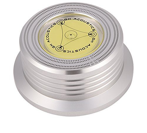 Plattengewicht 50/60 Hz Wasserwaage Geschwindigkeitserkennung Plattenspieler Disc Stabilisierung für LP Plattenspieler (Silber)