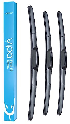 Vipa Car Parts Premium Wiper Blade Set | fits: HONDA CIVIC MK 9 Hatchback (Jan 2012 to Dec 2017) | All-Weather Performance | Durable, Streak-Free Windshield Wipers | Easy Installation