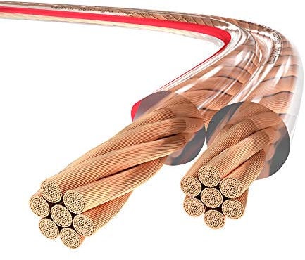 KabelDirekt – Cavo audio high-end Made in Germany, 15 m (2 cavi audio HiFi per casse acustiche da 6,0mm² ciascuno in rame puro con trefoli da 0,1mm per la massima flessibilità, indicatori di polarità)