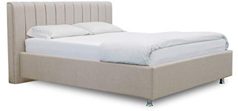 ES Design 08 Polsterbett Antony mit 5 Jahren Garantie, EIN hochwertiges Bett, Lattenrost und Stauraum (Beige, 120 x 200 cm)