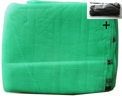 EXCOLO Gerüstnetz 3,07m x 10m Farbe hellgrün plus 100 Kabelbinder als Schutznetz Staubnetz Gerüstschutz Windfang Schattierung Windschutz