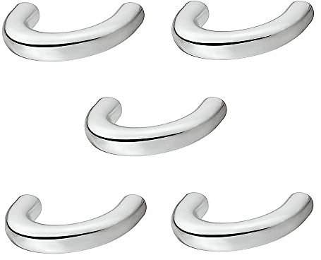 Gedotec Design Bogengriff 32 mm Möbelgriff Chrom poliert Schubladengriff Küche - H10139 | Schrankgriff gebogen | LEONIE | Bügelgriff aus Metall für Möbel & Kommoden | 5 Stück Küchengriff mit Schrauben