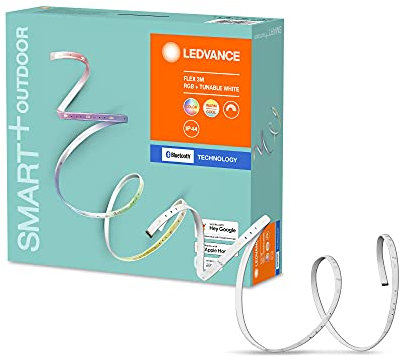 LEDVANCE Smartes RGB LED-Lichtband (3 Meter) für Aussen, speziell für Alexa, ZERO TOUCH SETUP - einfache Einrichtung nur per Klick, RGBW Farben änderbar, Lichtfarbe änderbar (2000-6500K), ZTS-ready