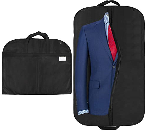 Kleidersack Anzug,2pcs Kleiderhülle mit Tragegriff Hochwertige Kleiderhülle,Kleiderschutzhülle mit Reißverschluss für Anzug und Kleid,Atmungsaktive Anzugtasche für Reisen,100*60 cm