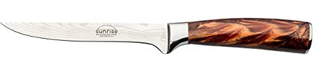 Rockingham Forge Sunrise Collection, 6 Boning Knife, Stainless Steel with Resin Handle, Amber Brown