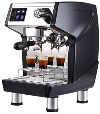 FAMYNGL 1.7L Coffee Machine Italian Semi-Automatic Coffee Maker Espresso Stainless Steel Double Boiler Milk Foam 15 Bar Steam Single Head for Commercial Coffee Shop Restaurant 15 Cups,Black,3200D