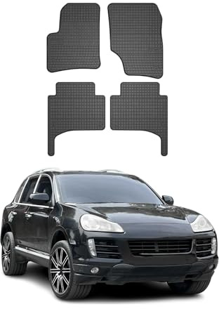 OMAC Fußmatten für Porsche Cayenne 2002-2007 TPE 4X Schwarz | Automatten, Gummimatten, Allwetter, Antirutsch, fahrzeugspezifisches Produkt, wasserdicht