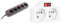 Zenitech Bloc Sono 5 Prises 16A 2P+T + 6 commutateurs à câble HO5VV-F 3G1.5mm² 3m & Electraline 531192 Adapteur Fiche Multiprise Biplite avec Interrupteur 2 Prise 16A, Blanc