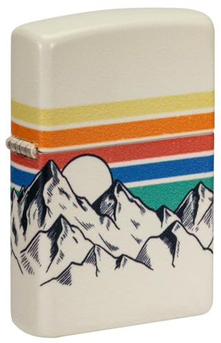 Zippo Windproof Lighter, Mountain Design – 540°, Colour Image – Refillable, Reusable, Windproof Design – Comes in Gift Box – Made in USA
