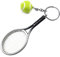 RIXERKOC Porte-clés en forme de raquette de tennis - En métal - Pendentif en forme de balle de tennis - Cadeau pour le sport, argenté, M