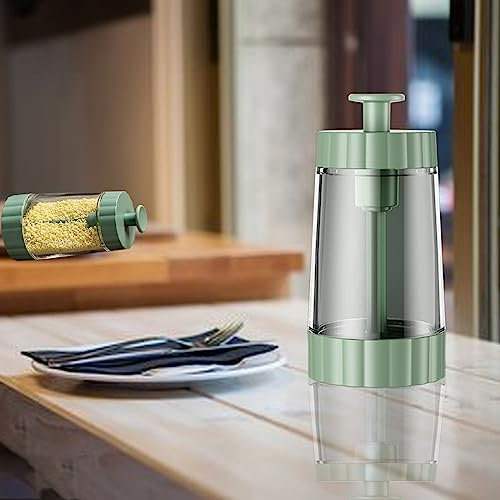 GKKBUFF Salero de vidrio para pimienta, tarros grandes de vidrio para especias de cocina, botella de condimento, salero y pimentero, medidor de vidrio, especias, sal, pimentón, pimienta, comino,