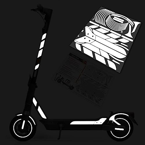 m2medien Aufkleber-Set/Sticker Set geeignet für Segway Ninebot MAX G2D E-Scooter - 46-teilig auf 35x40cm Bogen (Schwarz Reflektierend)