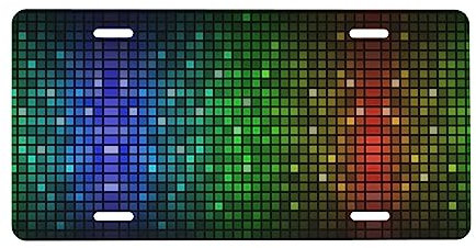 Bunte Quadrat Gedruckt Auto Front Nummernschild Metall Nummernschild Abdeckung Dekorative Auto Tag 6 X 12 Zoll