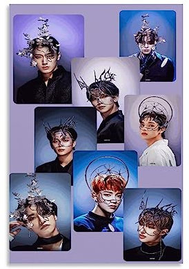 UMCHU ATEEZ Boy Group Poster Dekorative Malerei Leinwand Wandkunst Wohnzimmer Poster Schlafzimmer Malerei,Wandkunst Bilddruck Moderne Familienzimmer Dekor 08x12inch(20x30cm)