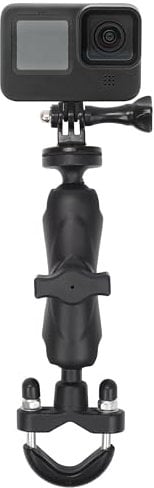 Belle Vous Black Motorcycle/Bicycle 360 Degree Rotation Aluminium Handlebar Camera Mount - Bike Holder Compatible for DSLR and Action Cameras and Other Accessories