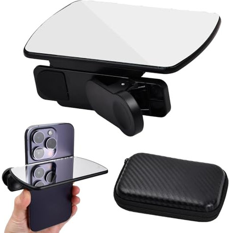 Tibapla Clip Universal Ajustable para Teléfono Móvil, Clip de Cámara de Reflexión para Teléfono Móvil, Kit de Clip de Reflejo de Espejo, Accesorios de Fotografía(Negro)