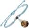 OTXIXTO Personalisierte 925 Sterling Silber Foto Projektion Verstellbar Geflochtenes Seil Armband Bild Innen mit 100 Love Sprachen Charme Schmuck Erinnerung Geschenk für Frauen Mutter Freundin - A5