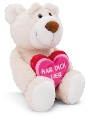 NICI Kuscheltier Bär HAB DICH LIEB 15cm I Teddybär mit Herz in Pink-Rot I Plüschtier für Schmusetierliebhaber I Stofftier aus nachhaltiger Produktion – 48828