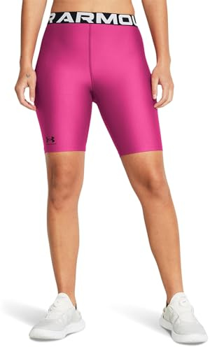 Under Armour HeatGear Authentics - Pantalones cortos de 8 pulgadas, Rosa Astro / Negro, X-Small