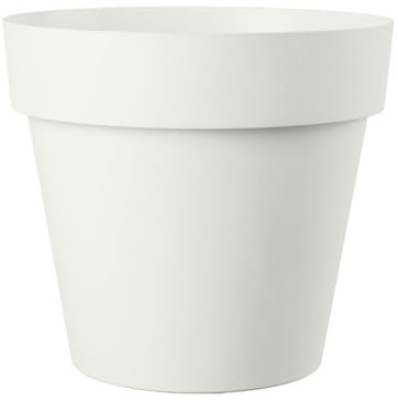 Kreher XXL Pflanztopf/Pflanzkübel rund mit 79 cm / 58 cm Durchmesser, ausstattet mit Rollen! Der Eye-Catcher für Garten, Terrasse, Restaurants & Gewerbe! (Weiß, XL-Ø58cm)