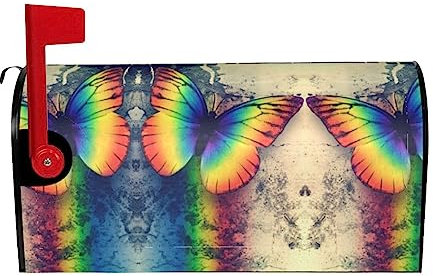 Einzigartiges Design der Briefkasten-Dekoration, Regenbogen-Schmetterling, wasserdichte und Sonnenschutz-Briefkasten-Schutzhülle