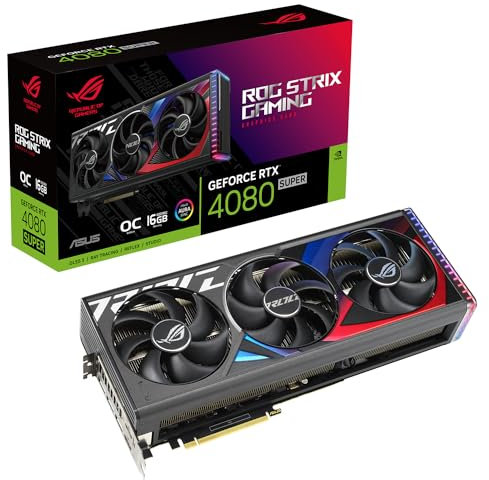 ASUS ROG Strix NVIDIA GeForce RTX 4080 SUPER OC Edition Scheda Grafica 16 GB GDDR6X, 256 Bit, PCIe 4.0, HDMI, DisplayPort, Nero, ROG-STRIX-RTX4080S-O16G-GAMING