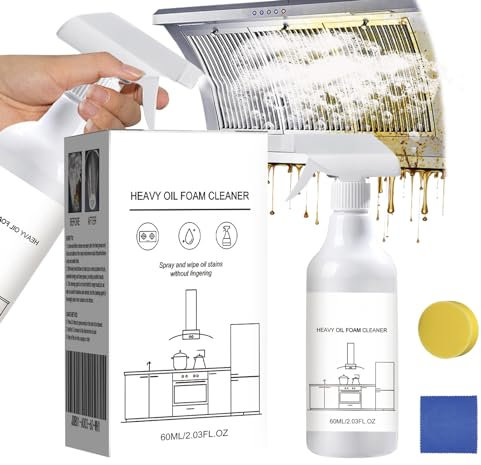 Dégraissant Intensif Pour Cuisine, Foam Spray Nettoyant Cuisine, Spray Acier Et Inox, Enlève Saleté Et Graisse, Cuites Et Adhérentes, Nettoyant Ménagers, Four, Plaque Induction (Lot de 2)