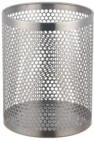 dijiusidy Papelera Elegante y Moderna de Acero Inoxidable de Primera Calidad, Papelera Dorada de Metal de Gran Capacidad, fácil de Limpiar, Plata