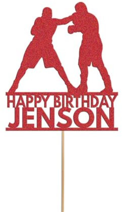 Boxing Boxers Cake Topper Personalised Sparing Cake Decoration Any Name & Age