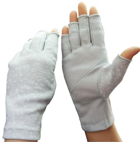 AIDIER Women Sunblock Gloves UV Sun Protection Gloves Breathable Half Finger Gloves Cotton Fingerless Driving Gloves for Women Non-Slip Breathable Sunscreen Gloves for Cycling Fishing Golfing Riding