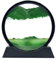 AzureLeap Peinture de Sable Mobile - Cadre Sablier, Images de l'art du Sable en Mouvement, Sable Dynamique dans un Verre Rond, 3D Sable de Paysage pour le Bureau Maison Décoration（Vert, 7 Pouces）