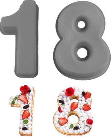 MytaYt 2 stampi spessi, 18 numeri in silicone, 10 pollici, per torte di compleanno, 25 cm, per matrimoni, anniversari, torte fai da te