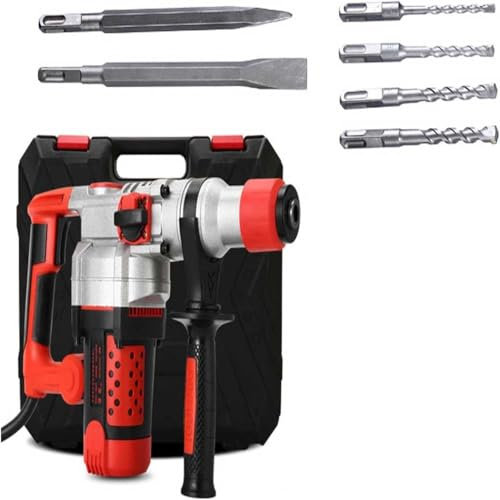 Heavy Duty Concrete Breaker Kit - 2200W Electric Demolition Hammer Drill with 30 Cylinder Pick Set - High-Powered Corded SDS Drill for Home Renovation and Construction Site Use