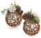 com-four® 2X Hänger-Kugel für die Weihnachtsdeko - Christbaumhänger für winterliche Gestaltung - handgemachter Raumschmuck zum Dekorieren - Hängedekoration für Fenster und Tür (2 Stück - Kugel)