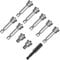 10pcs Plasterboard Drill Bit Set Drywall Screw Bit 1/4 Inch Hex Shank Magnetic Positioning Plasterboard Hex Shank Positioning Bit with 60mm Extension Socket and Drywall Tools Screw Depth Setter
