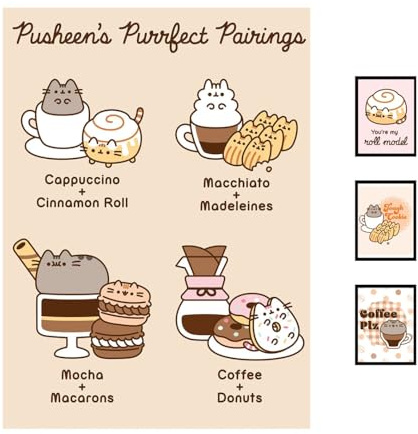 Pyramid International Pusheen (Purrfect Pairings) Collectors Print 30cm x 40cm Framed - A Stunning Artwork to Enhance Your Collection or Living Space, One Size