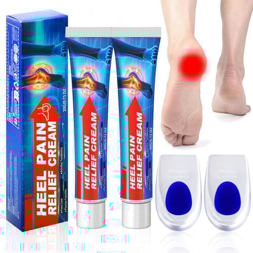 SPHERETRON 4 Stück Fersensporn Salbe Fersenpolster Fersen Salbe Fersenberuhigende Salbe Fersenschmerzcreme Fersensalbe Fersensporn Einlagen Fußpflege Set Schnelle Linderung Fußbeschwerden