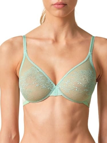 Gossard Glossies Lace Non Padded Moulded Sheer Bra Brook Green 36D