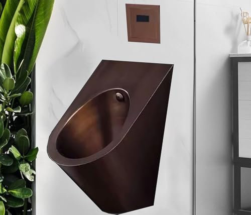 WOTZOV Kommerzielles Herren-Badezimmer-Urinal, Urinal aus Edelstahl 304, Spülurinale mit Sensor und Abflussrohr, Induktions-Spülstangen-Urinale, für Badezimmer, Hotels,D，E