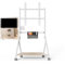 YZWZZXC Floor TV Stand, Mobile TV Stand, Free Standing Tv Stand, Simple Shape, Does Not Take Up Space, Diverse Storage, Suitable for TVs 40-85 In, for Living Room, Office, Hotel(White,50-85in)