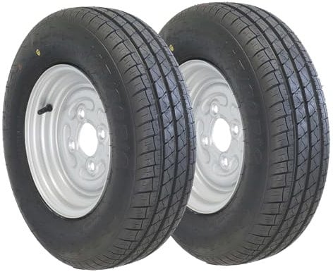 The Drive | 2x Komplettrad 145/80 R10 84N XL M+S für kleine Pkw-Anhänger | Felge 3,50x10 ET0 / ML60 – Lochkreis 4x100 | Tragkraft je 440kg – max. 140 km/h | mit Felge