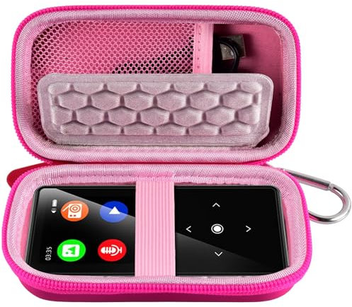 MP3 & MP4 Player Case for AiMoonsa/for ZOOAOXO/for MAJORITY/for MYMAHDI/for Phinistec/Music Players Bluetooth. MP3 Player for Kids Holder Box Fit for Earbuds, USB Cable and More (Red)