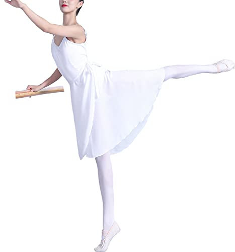 Hoerev Women Girls Sheer Wrap Skirt Ballet Skirt Ballet Dance Dancewear,Weiß,S