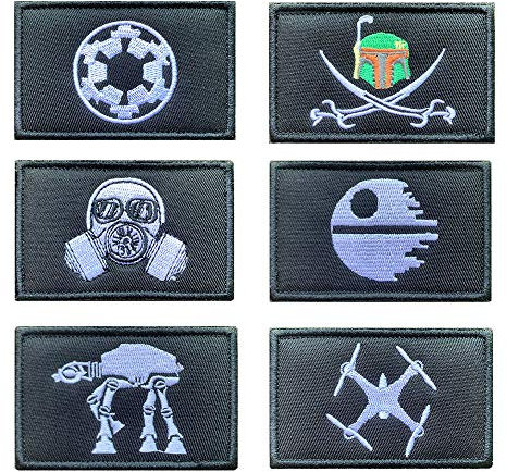 Antrix 6 Stück Film, Galactic Empire UFO, bestickt, taktisch, lustig, Emblem, Abzeichen für Kinder und Jungen