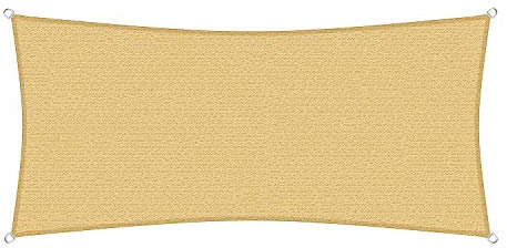 sunprotect 83486 Professional Sonnensegel, 5 x 2 m, Rechteck, Wind- & wasserdurchlässig, beige
