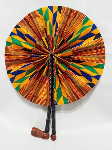 African TV Fabric Handmade Folding Fan, Hand-held