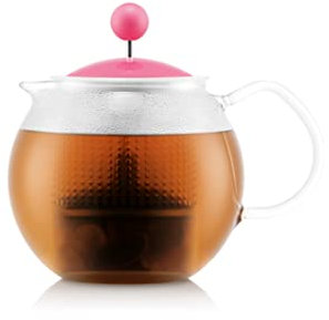 Bodum ASSAM 1823-539B Teekanne mit Kolben, Glashenkel, Deckel und Kunststofffilter, 0.5 L
